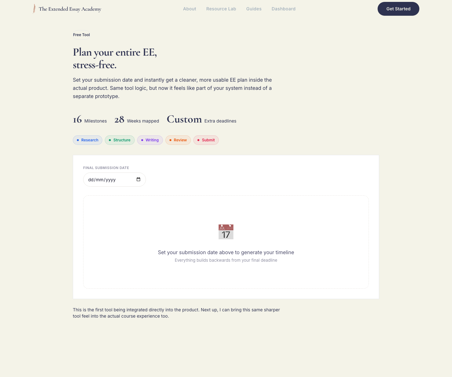 EE Planner screenshot