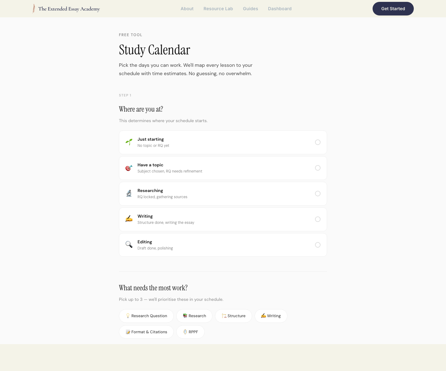 Study Calendar screenshot